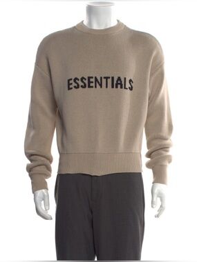 Essentials - Fear of God Graphic Print Pullover Sweater Large / 10 Beige Unisex